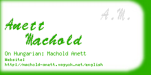 anett machold business card